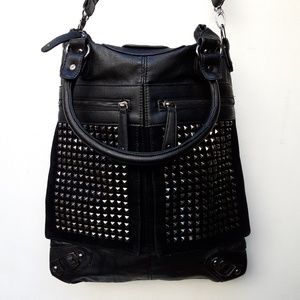 Deena & Ozzy black studded tote